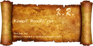 Kempf Roxána névjegykártya
