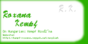 roxana kempf business card